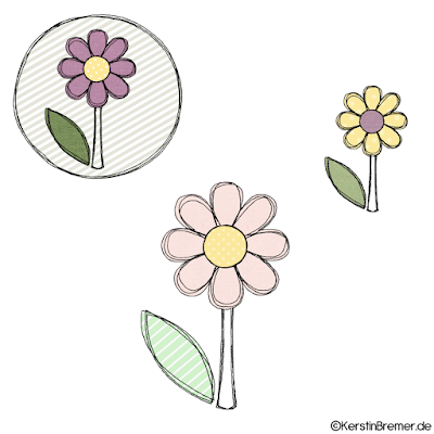 Blumen Doodle Stickdateien Set